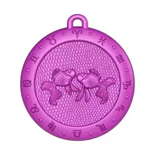 Pisces Zodiac Pendant 3D print model