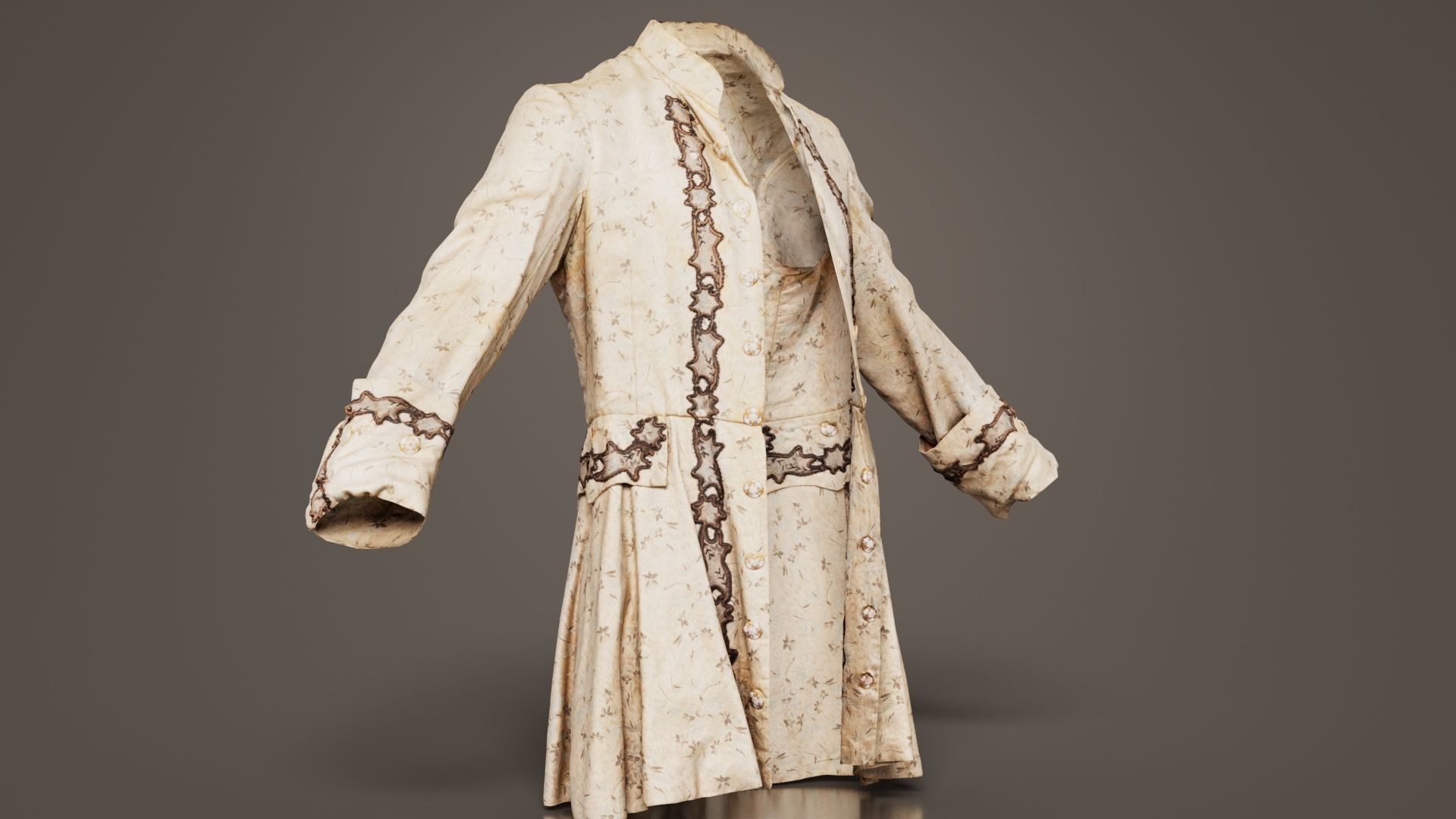 Lace Jacket Low-poly 3D model_5