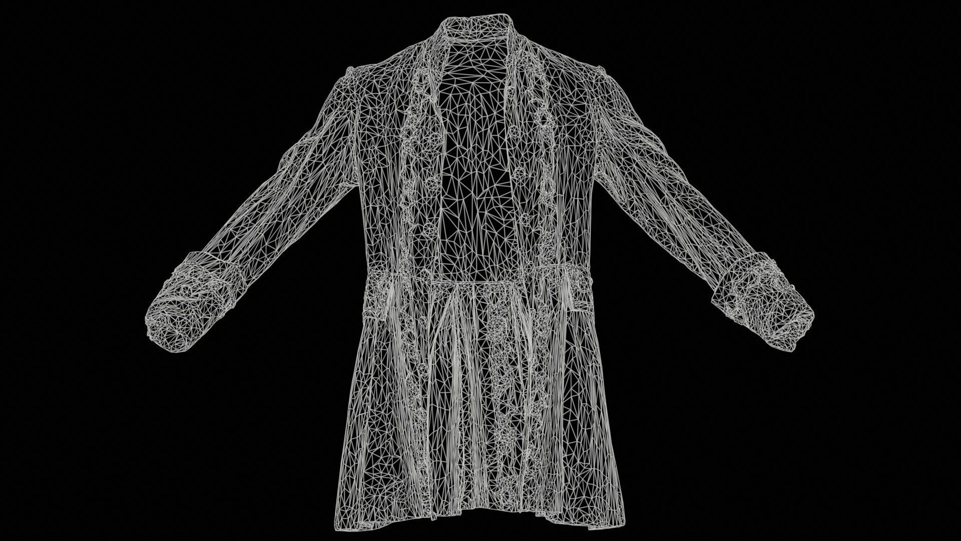 Lace Jacket Low-poly 3D model_11