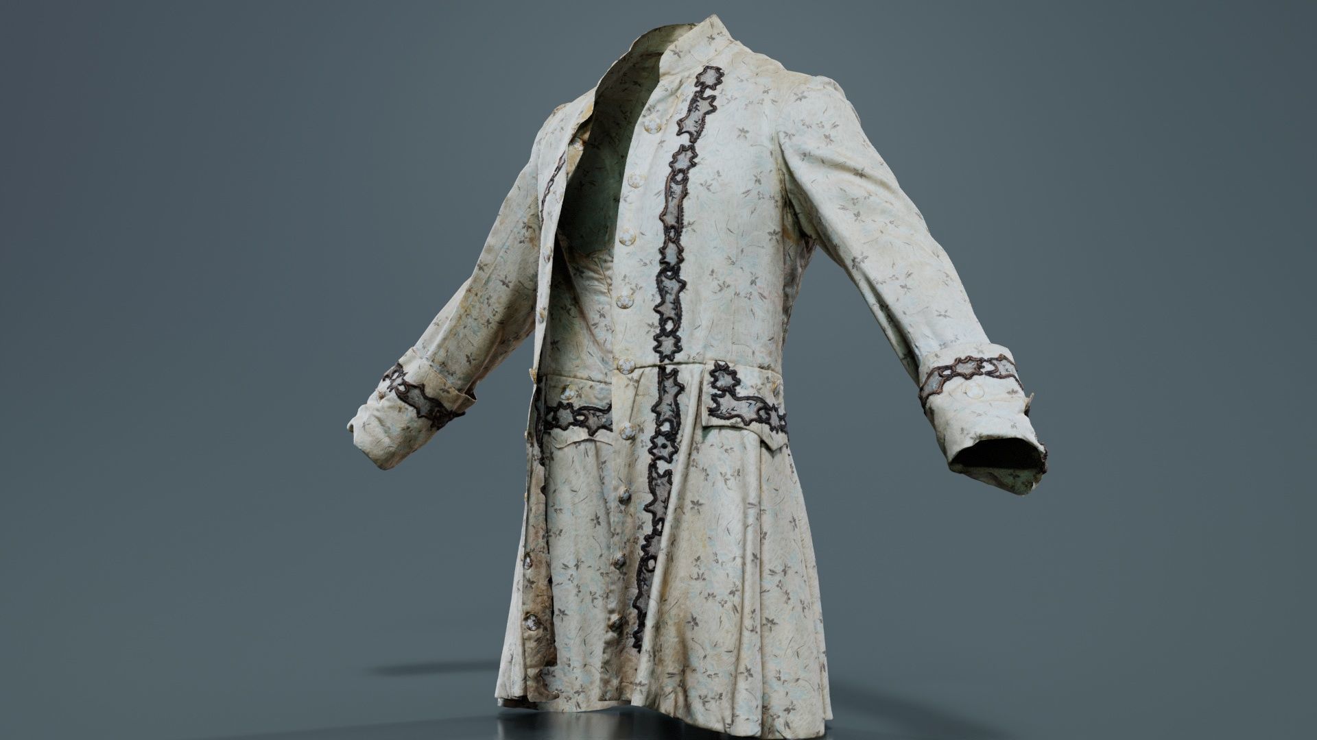 Lace Jacket Low-poly 3D model_4