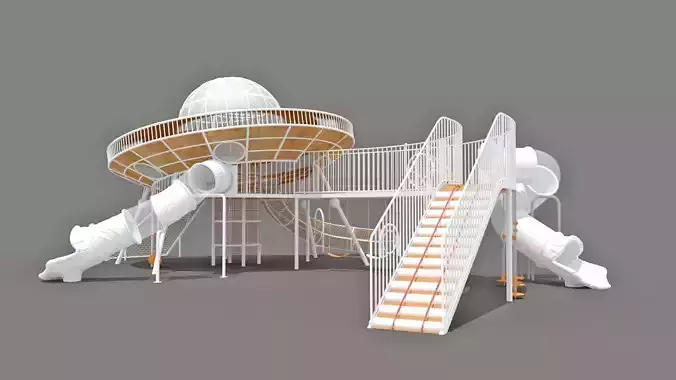 UFO themed amusement park 3D model