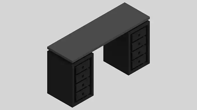Desk Voxel Free low-poly 3D model