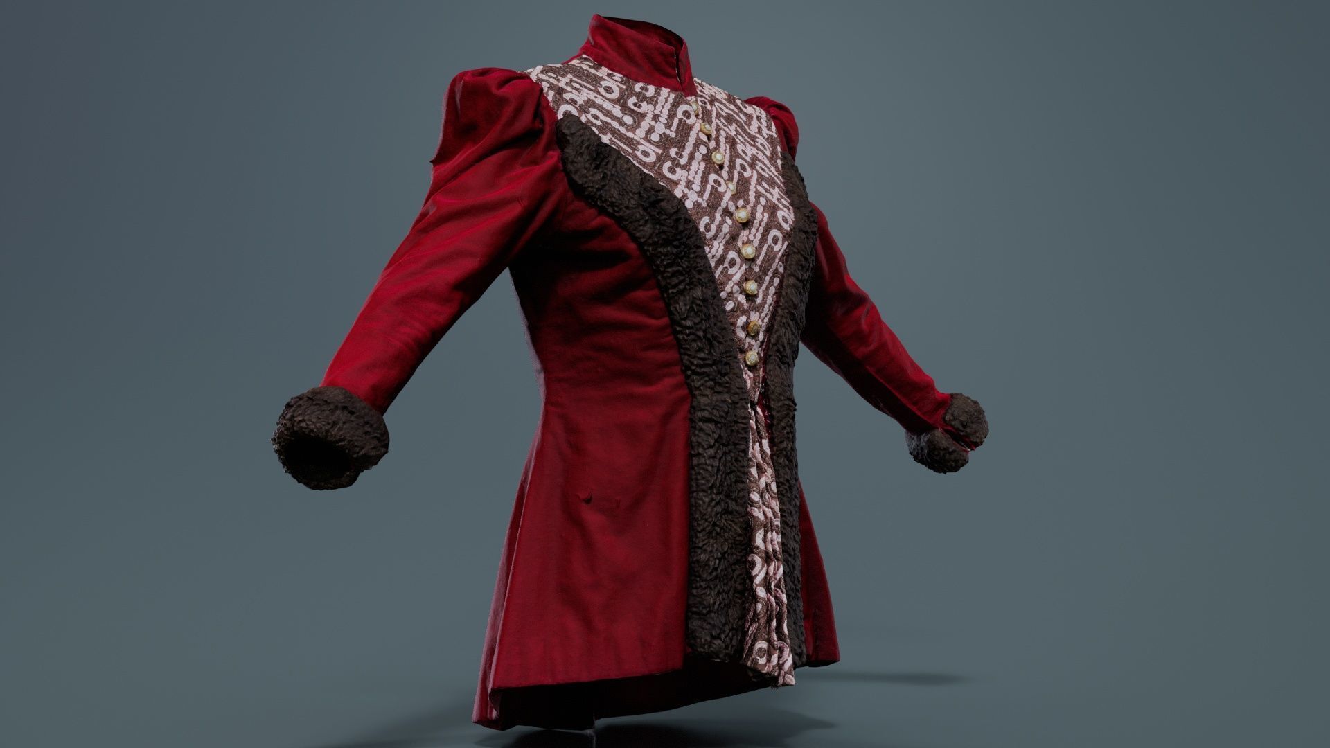 Queen Jacket Low-poly 3D model_3