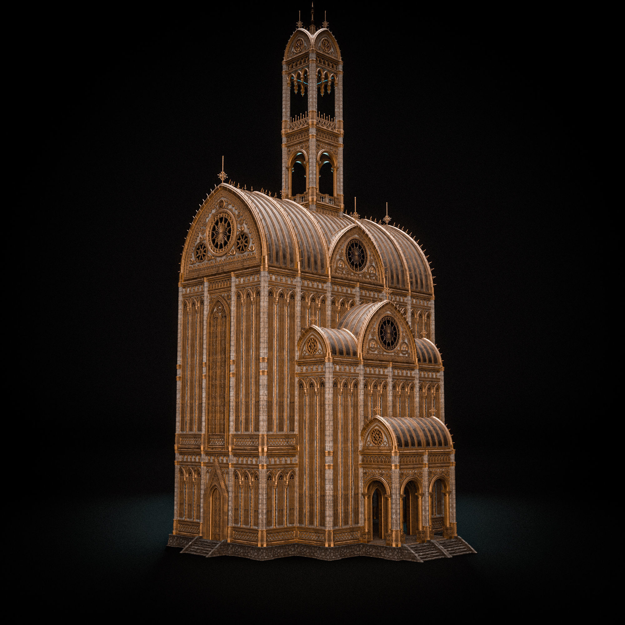 GOTHIC MODULAR BUILDING 1 Low-poly 3D model_7