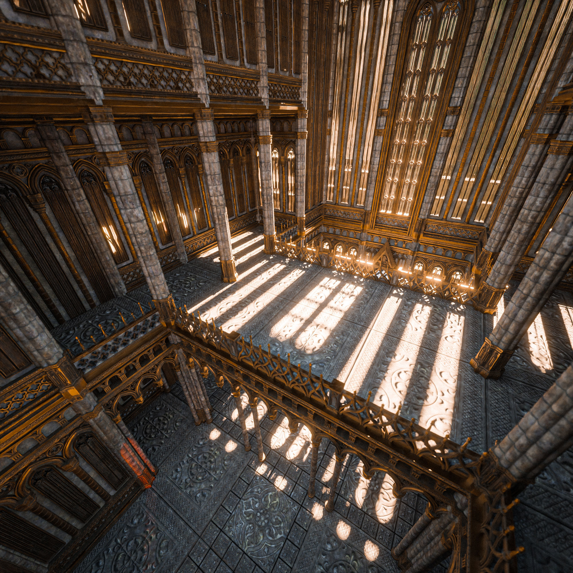 GOTHIC MODULAR BUILDING 1 Low-poly 3D model_5