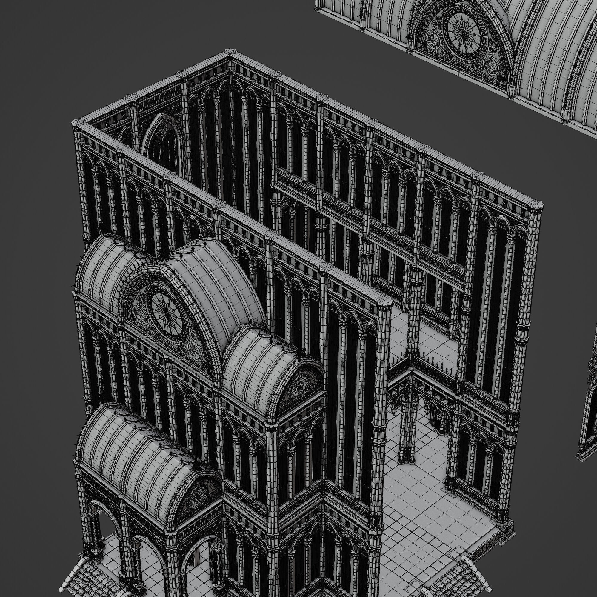 GOTHIC MODULAR BUILDING 1 Low-poly 3D model_19