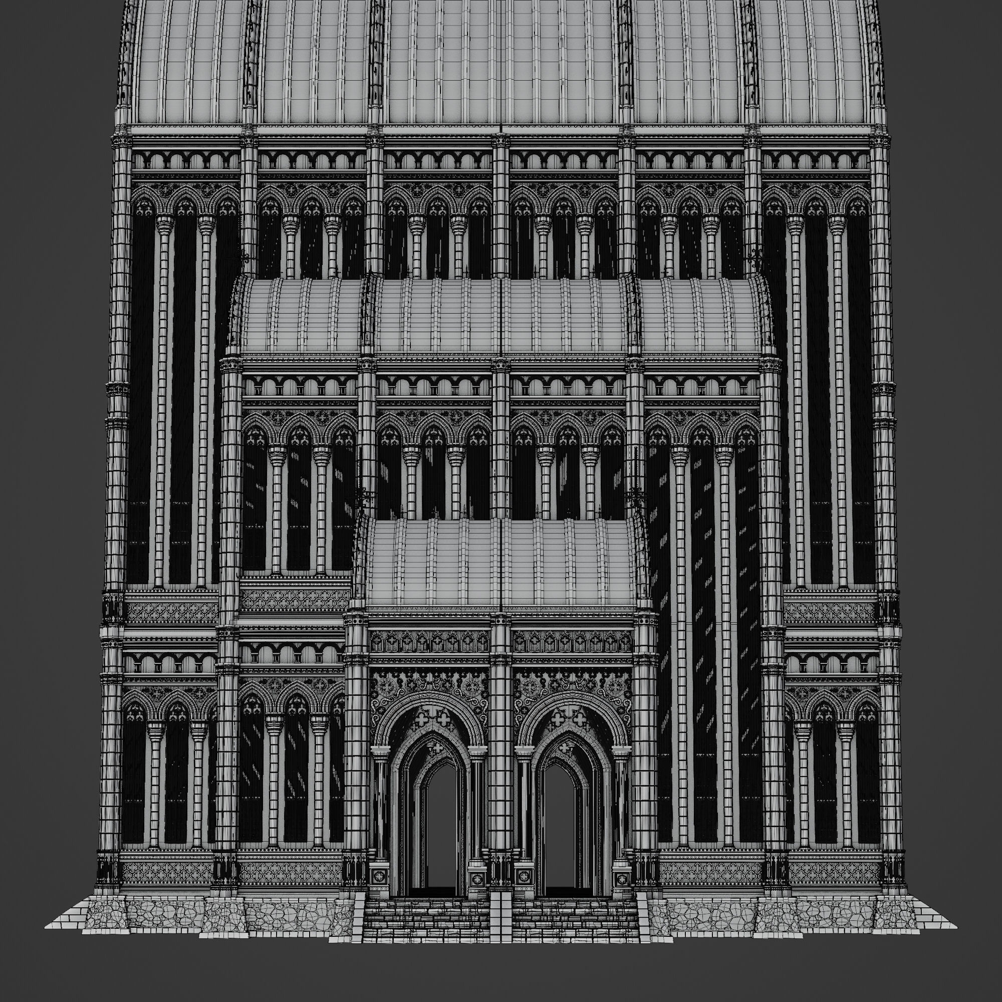 GOTHIC MODULAR BUILDING 1 Low-poly 3D model_18