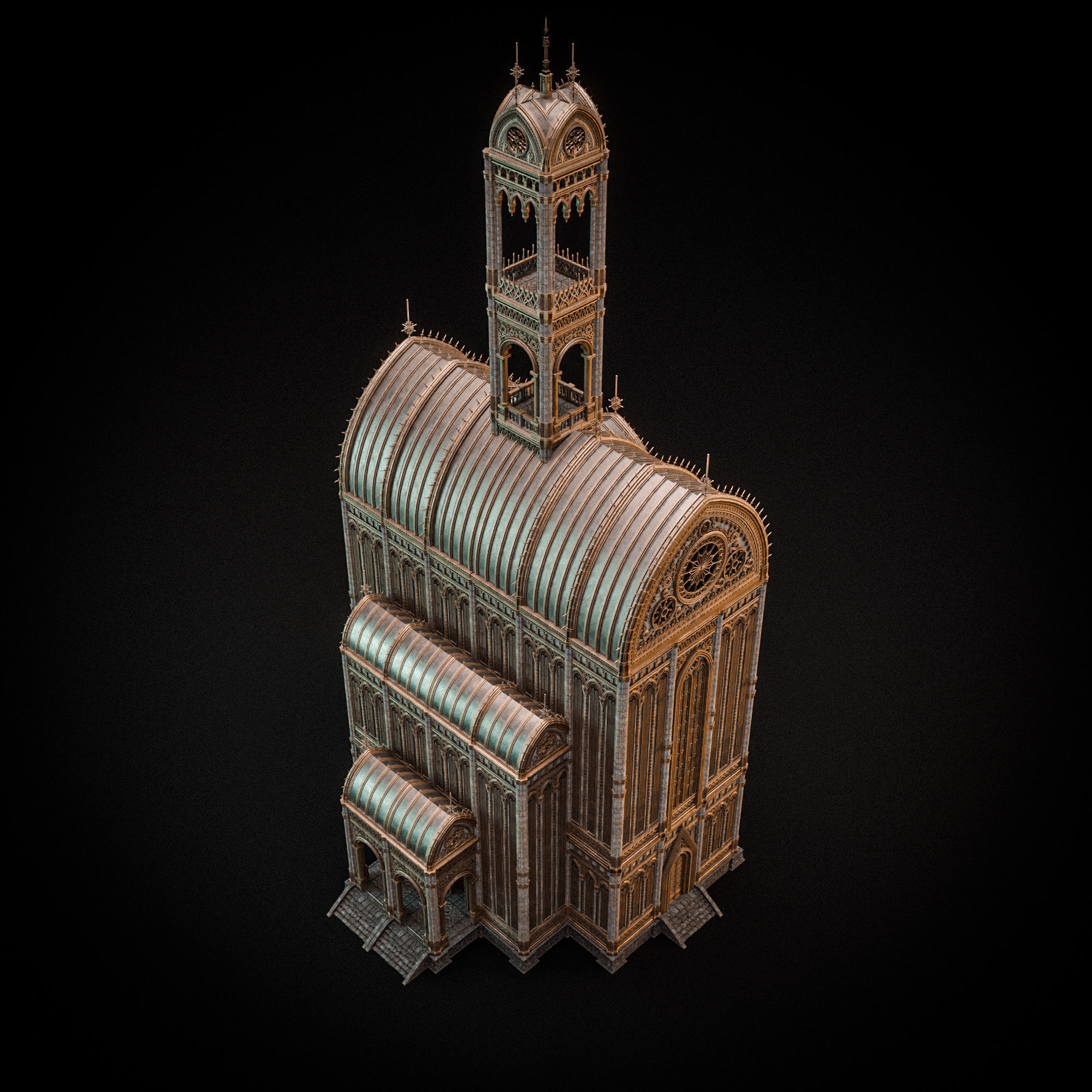 GOTHIC MODULAR BUILDING 1 Low-poly 3D model_14