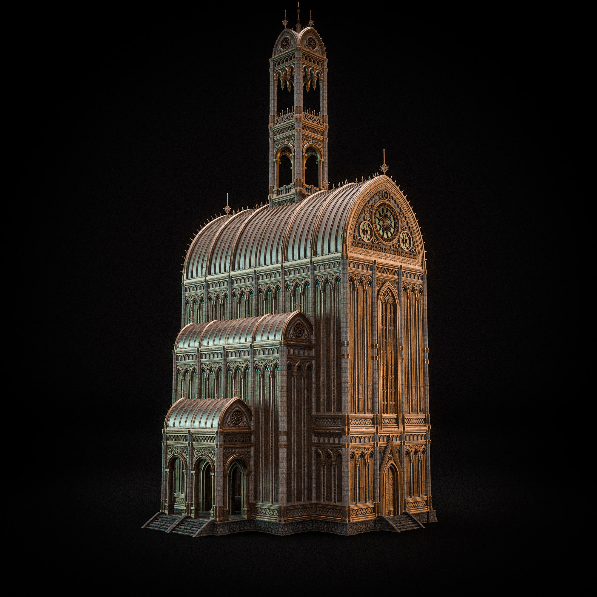 GOTHIC MODULAR BUILDING 1 Low-poly 3D model_13