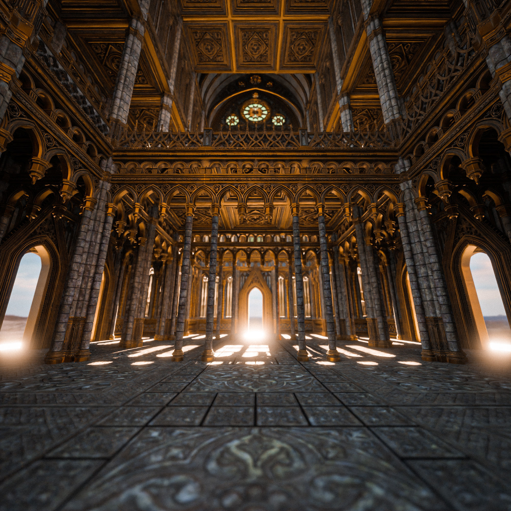 GOTHIC MODULAR BUILDING 1 Low-poly 3D model_4