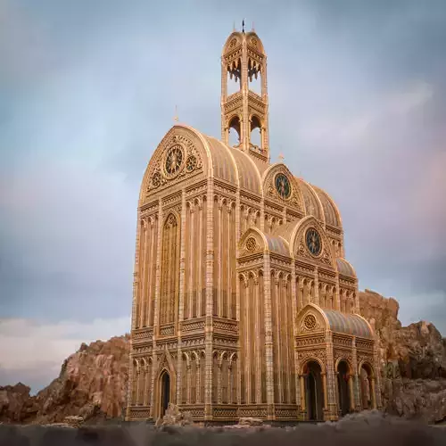 GOTHIC MODULAR BUILDING 1 Low-poly 3D model