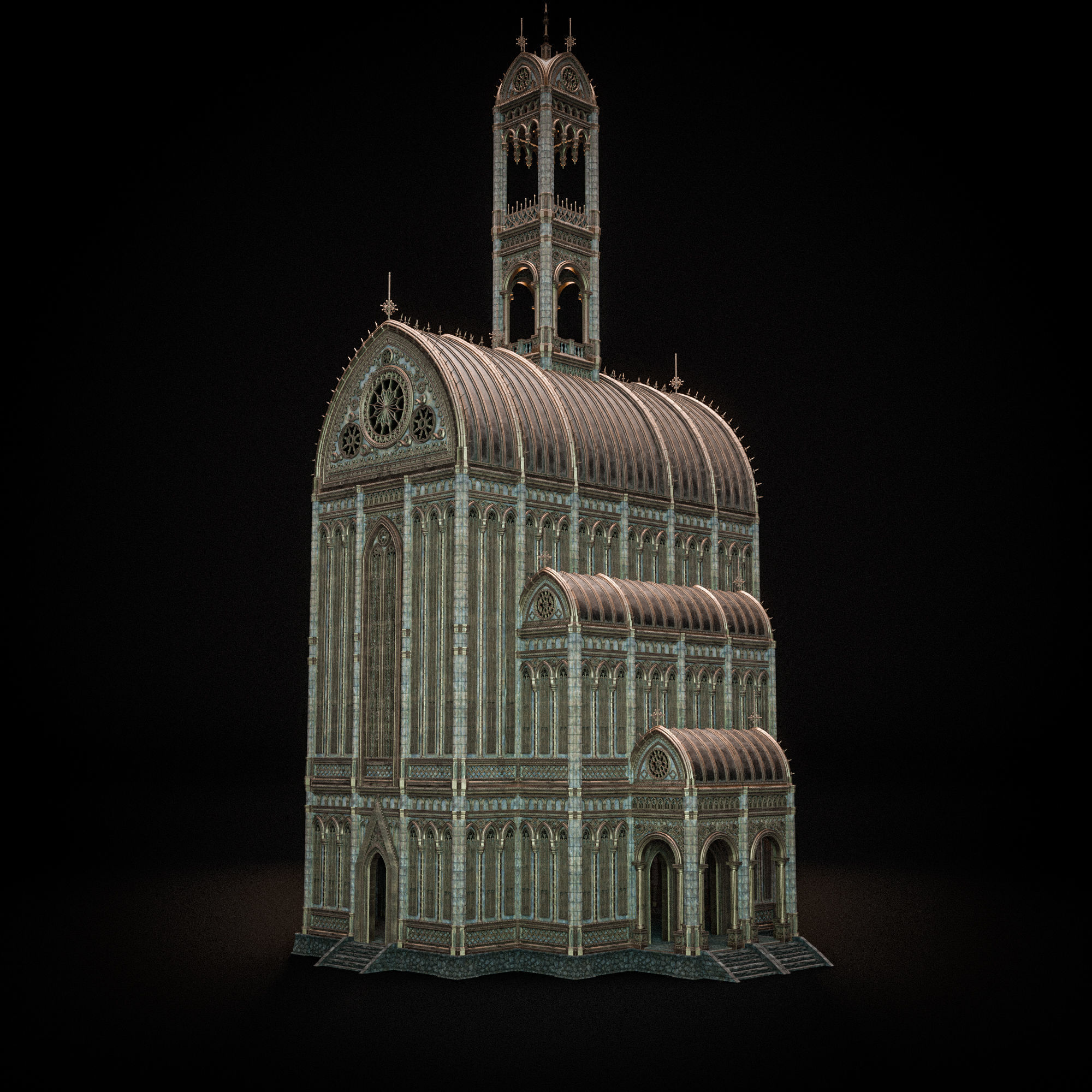 GOTHIC MODULAR BUILDING 1 Low-poly 3D model_11
