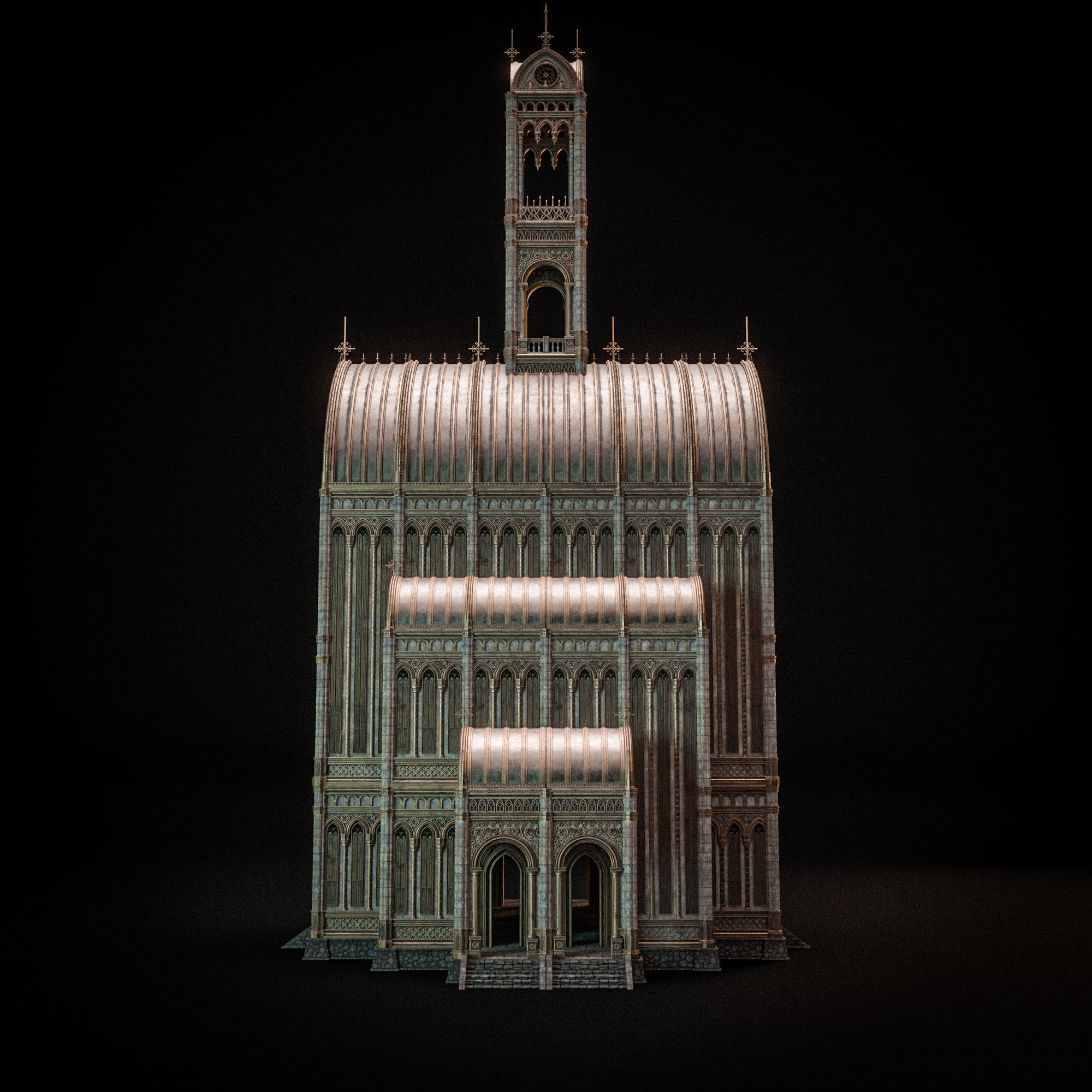GOTHIC MODULAR BUILDING 1 Low-poly 3D model_12