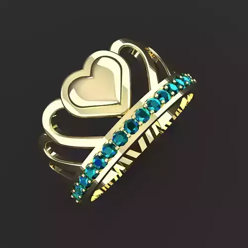 Heart Crown Ring