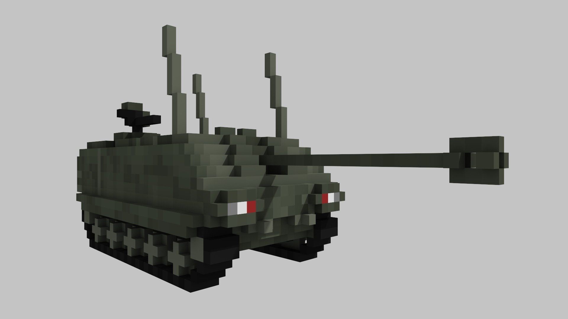 AMX 10M Acra Tank Voxel Low-poly 3D model_7