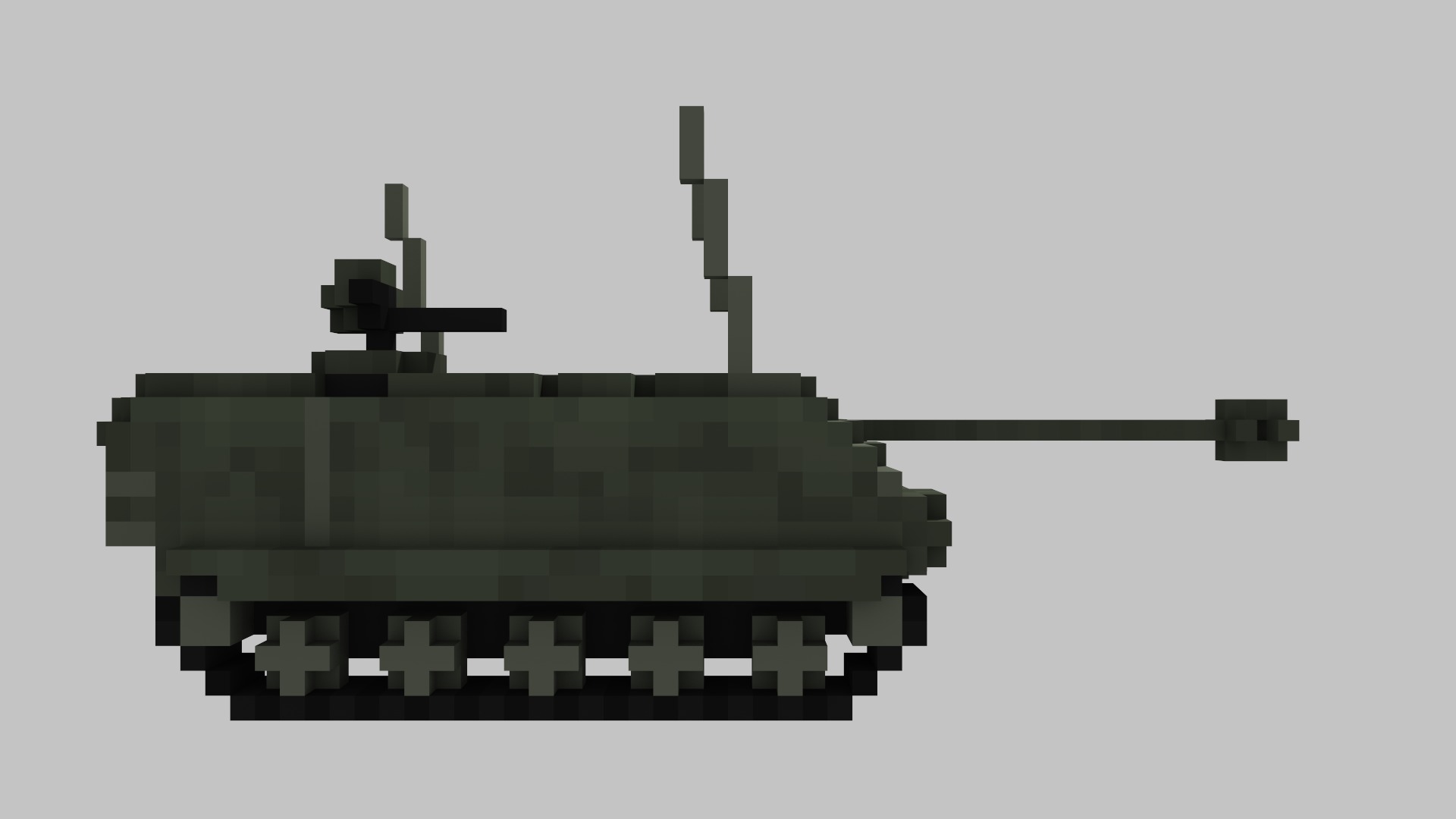 AMX 10M Acra Tank Voxel Low-poly 3D model_6