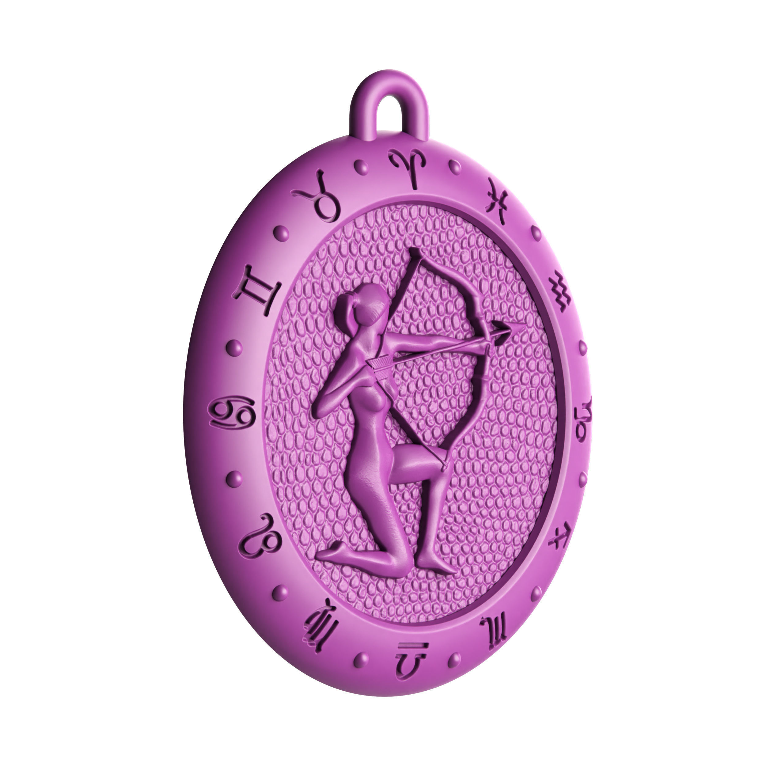 Sagittarius Zodiac Pendant 3D print model_1