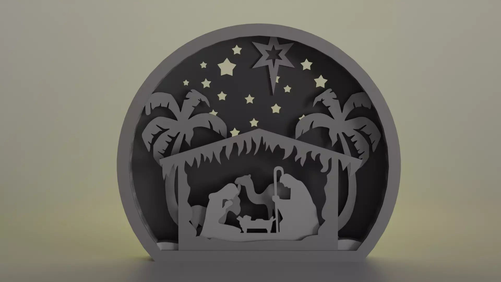 Layered Nativity Scene 3D print model_0