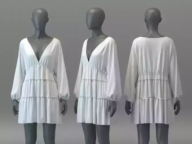 Shirred Babydoll Dress