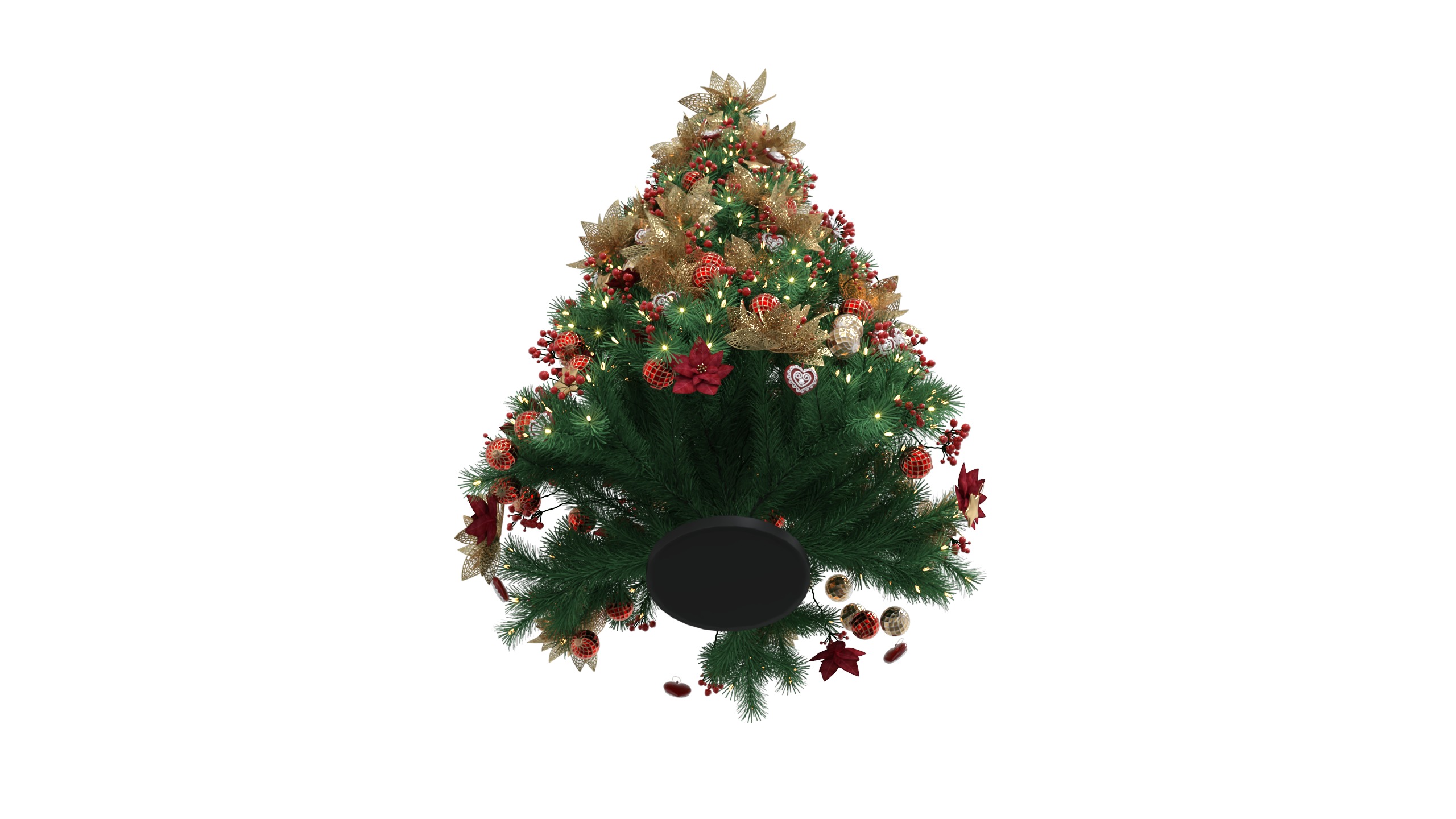 Christmas Tree Realistic Low-poly 3D model_8