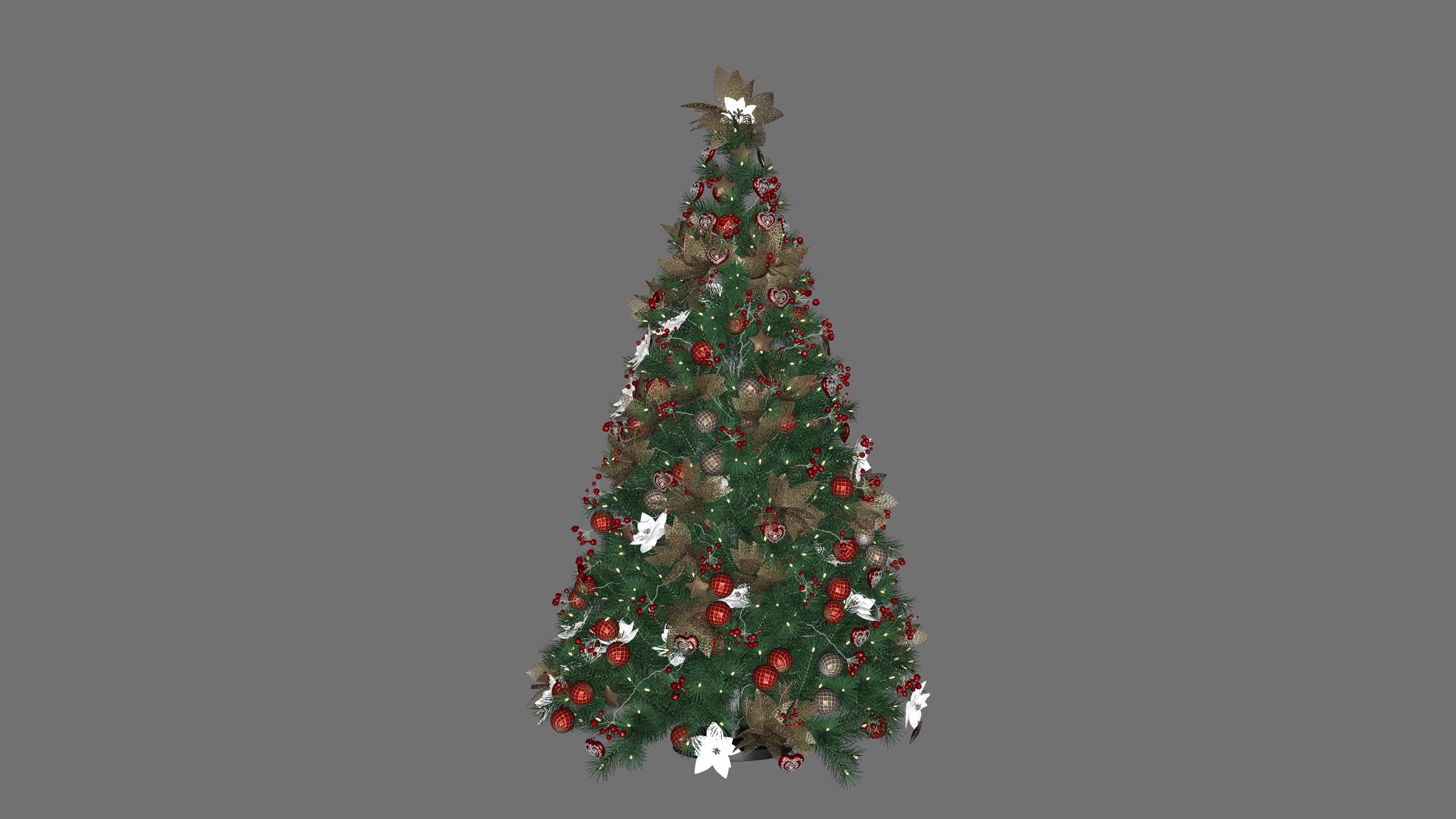 Christmas Tree Realistic Low-poly 3D model_5
