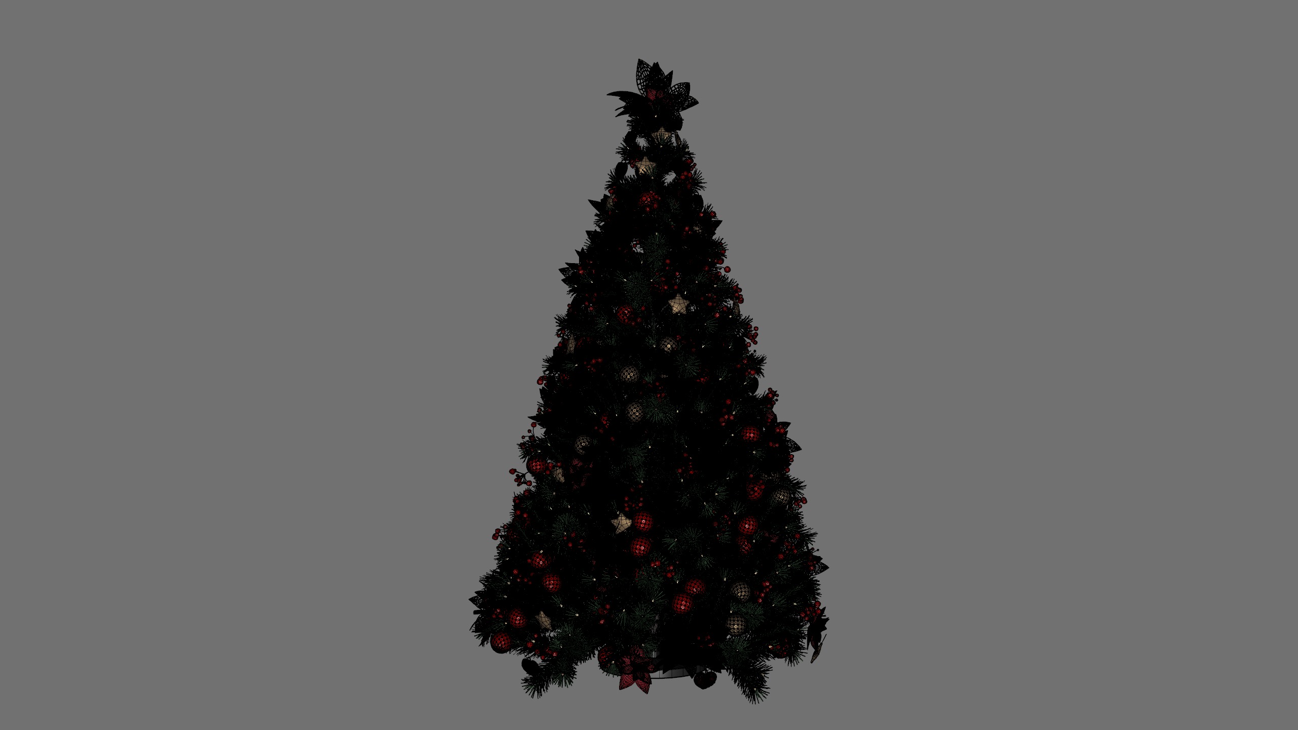 Christmas Tree Realistic Low-poly 3D model_6