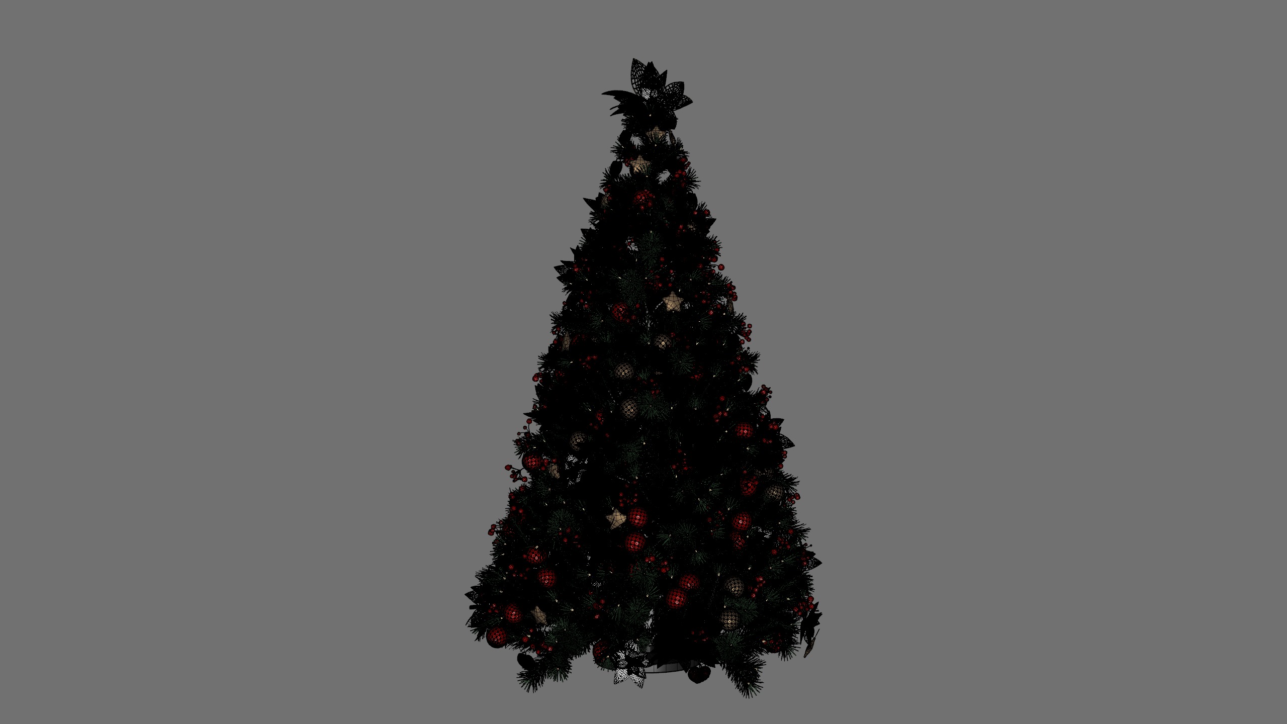 Christmas Tree Realistic Low-poly 3D model_4