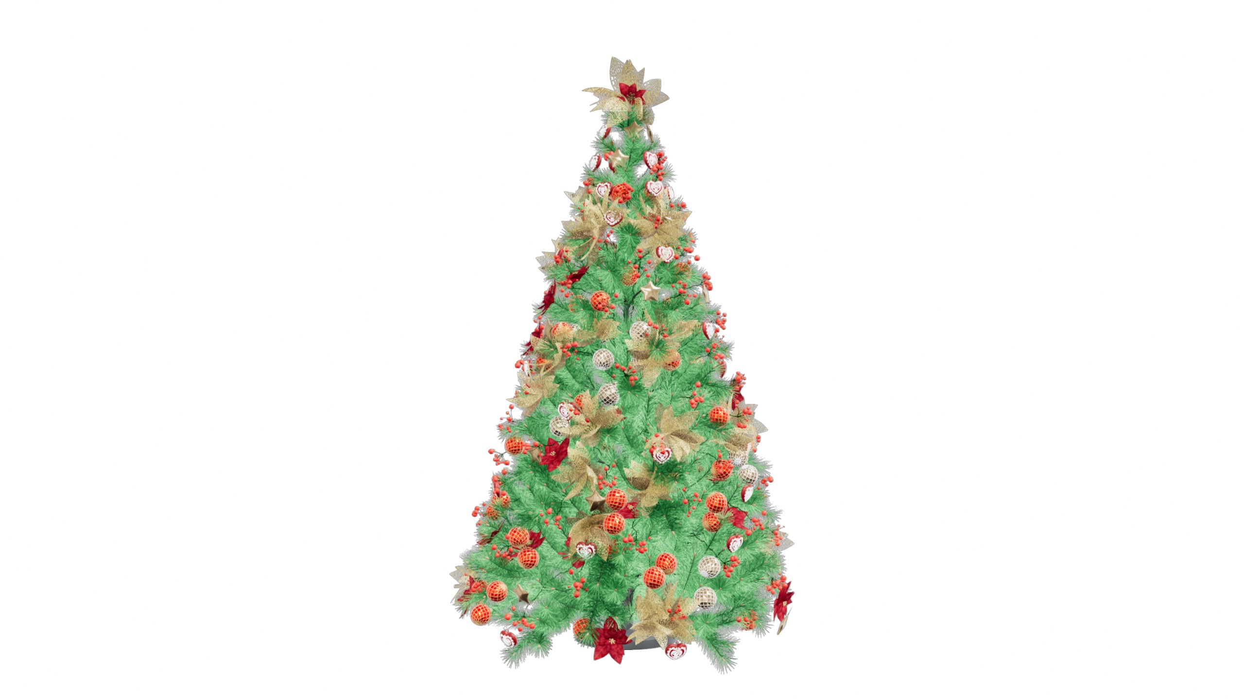 Christmas Tree Realistic Low-poly 3D model_7