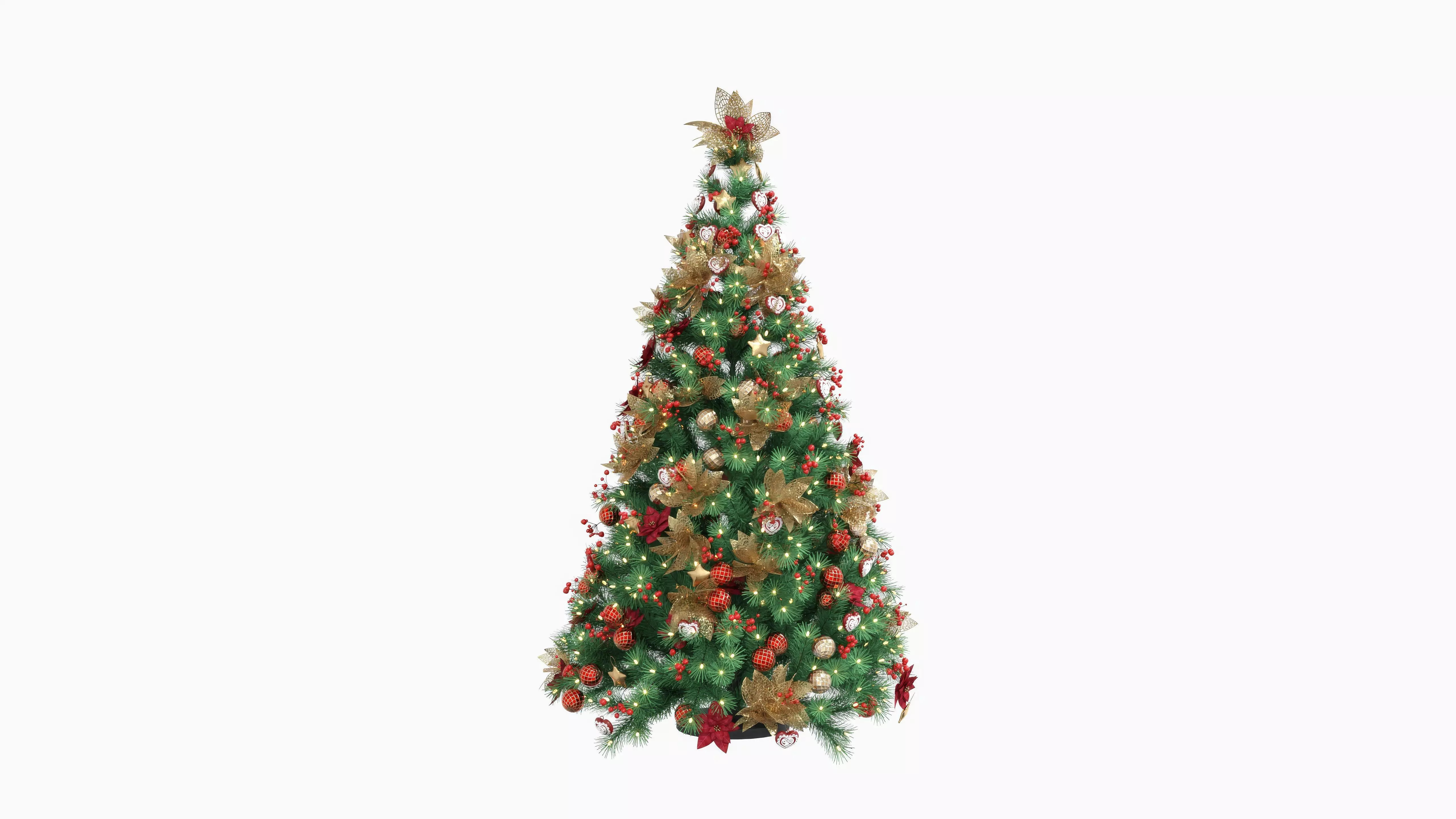 Christmas Tree Realistic Low-poly 3D model_0