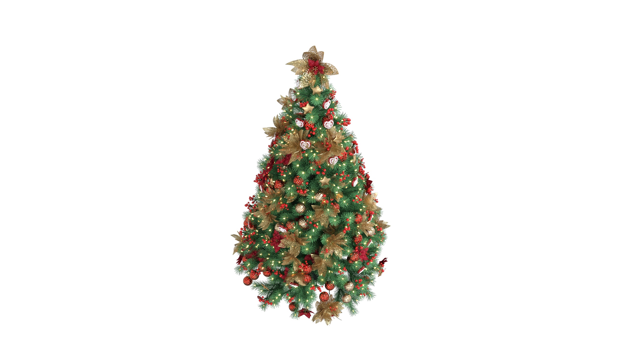 Christmas Tree Realistic Low-poly 3D model_1