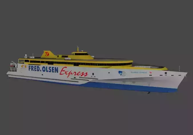 BAJAMAR EXPRESS Fast Trimaran Ferry Low-poly 3D model