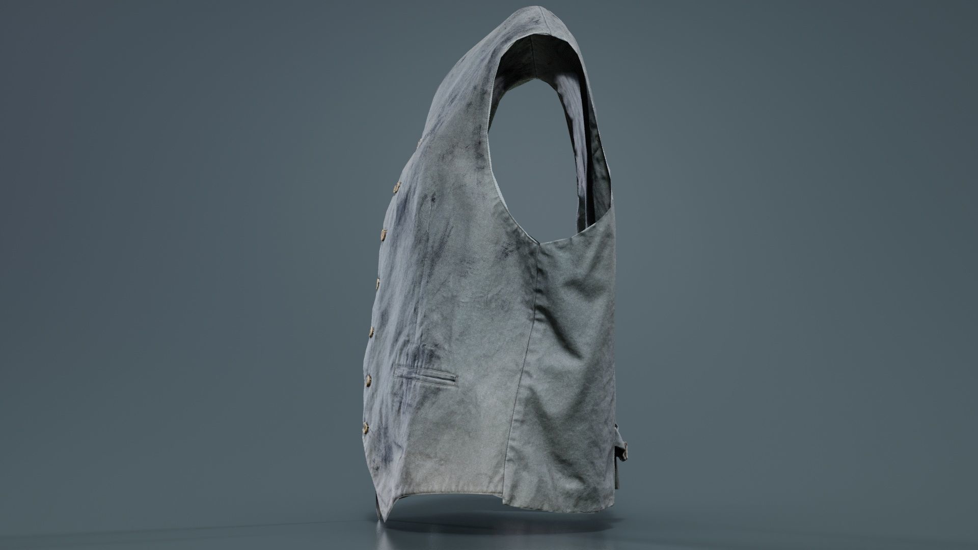 Statue Gilet Low-poly 3D model_8