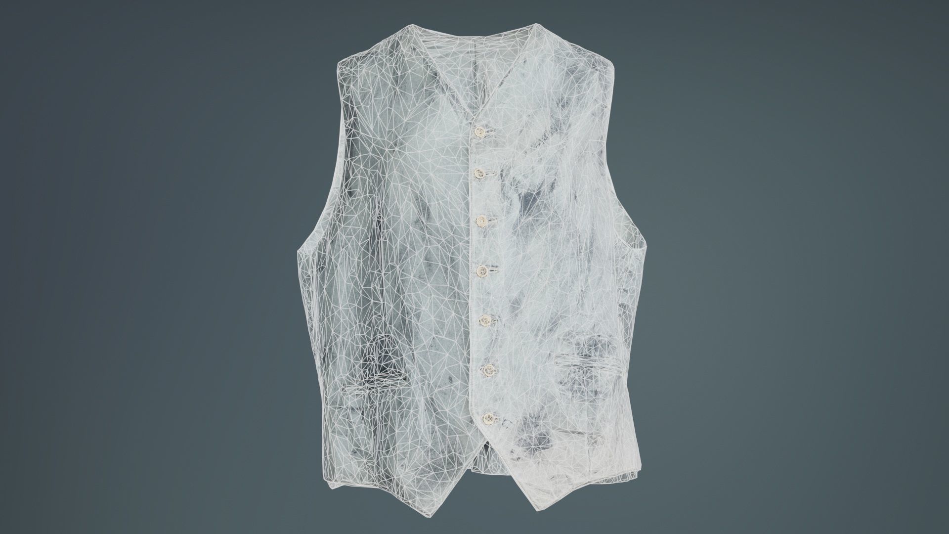 Statue Gilet Low-poly 3D model_9