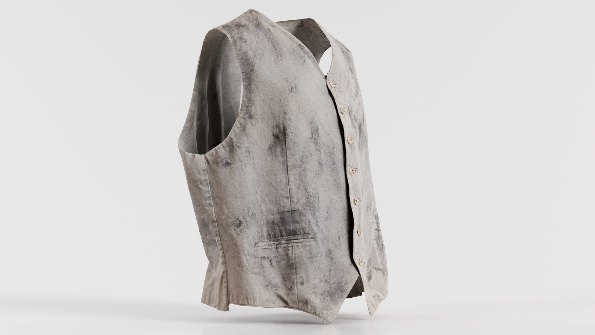 Statue Gilet Low-poly 3D model_6