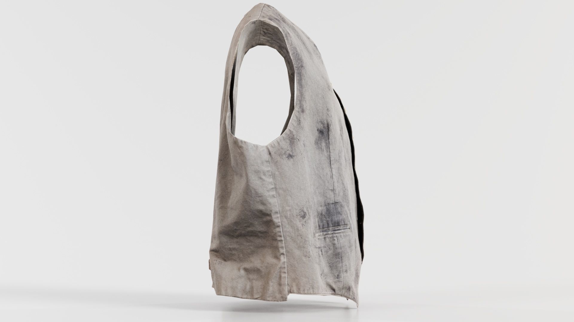 Statue Gilet Low-poly 3D model_3