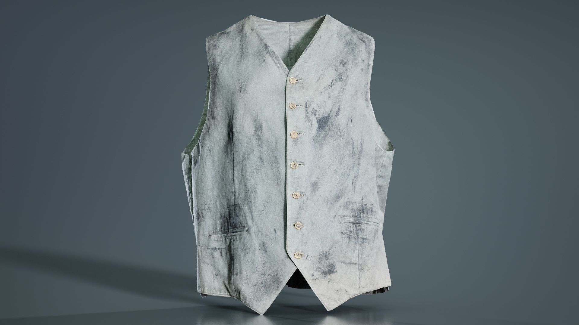 Statue Gilet Low-poly 3D model_7