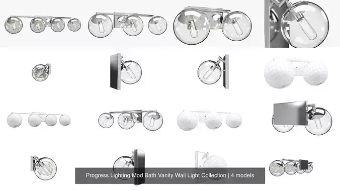 Progress Lighting Mod Bath Vanity Wall Light Collection 