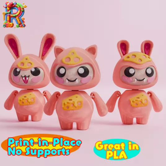 Little Cheesy Critter - Flexi - Toy Free 3D print model