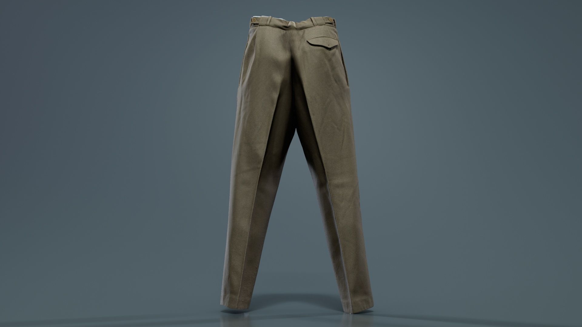 Army Trousers Low-poly 3D model_4