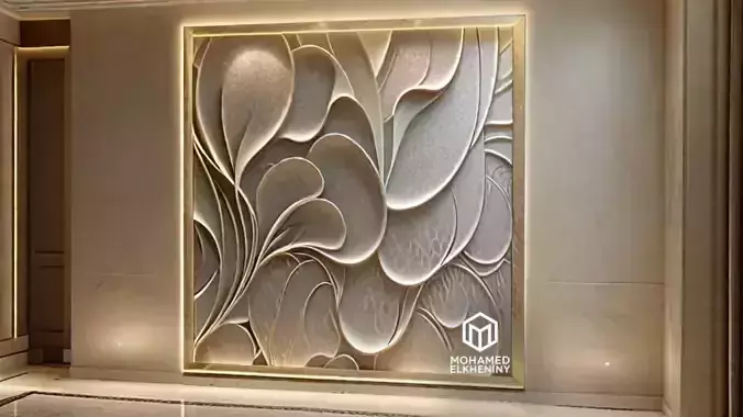 modern panel wall decor set wall relief mural CNC 135