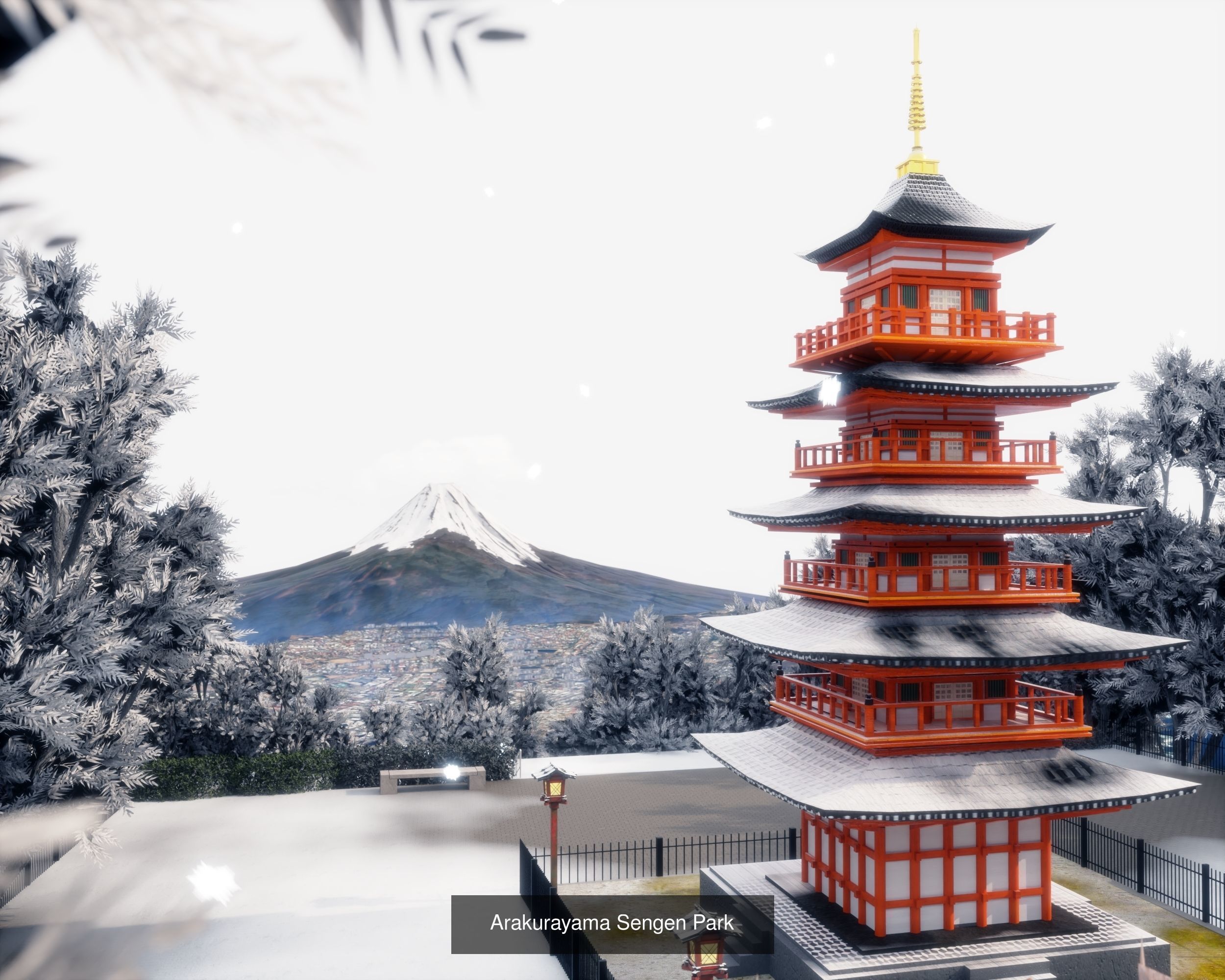 Arakurayama Sengen Park 3 Seasons 3D Model Collection_4