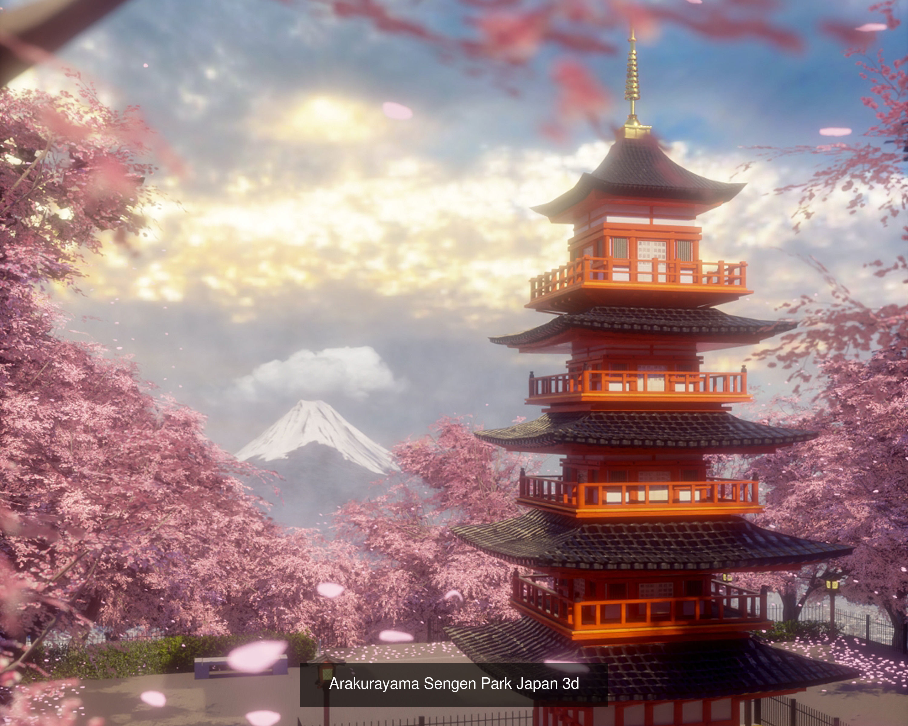 Arakurayama Sengen Park 3 Seasons 3D Model Collection_5