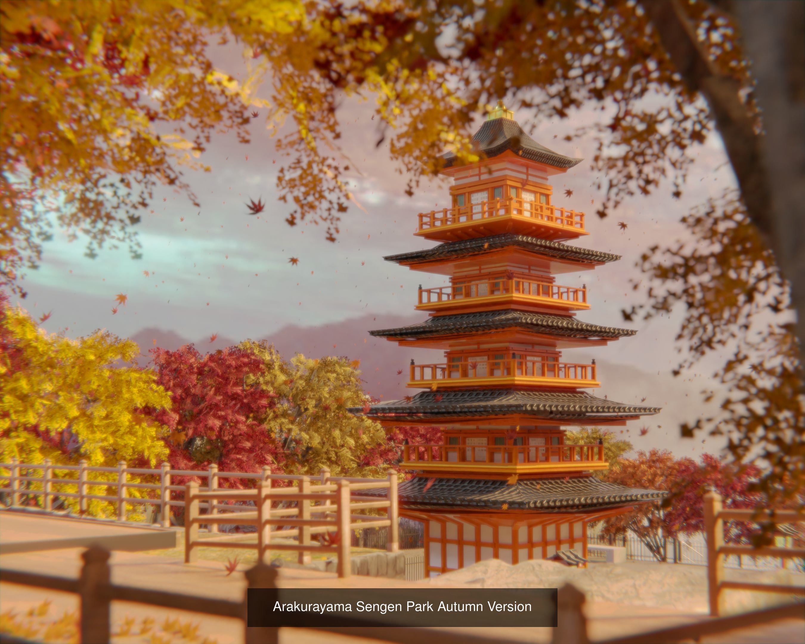 Arakurayama Sengen Park 3 Seasons 3D Model Collection_6