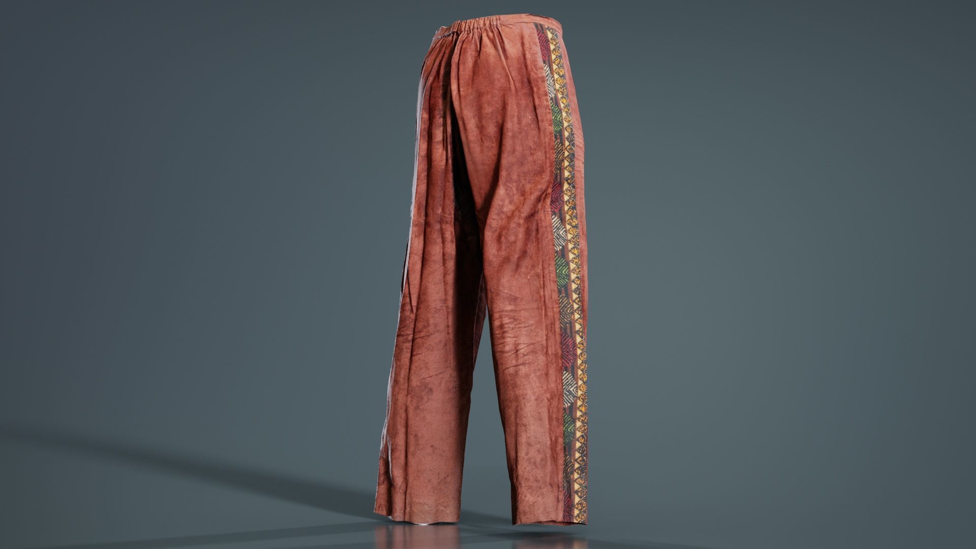 Indian Trousers Low-poly 3D model_1