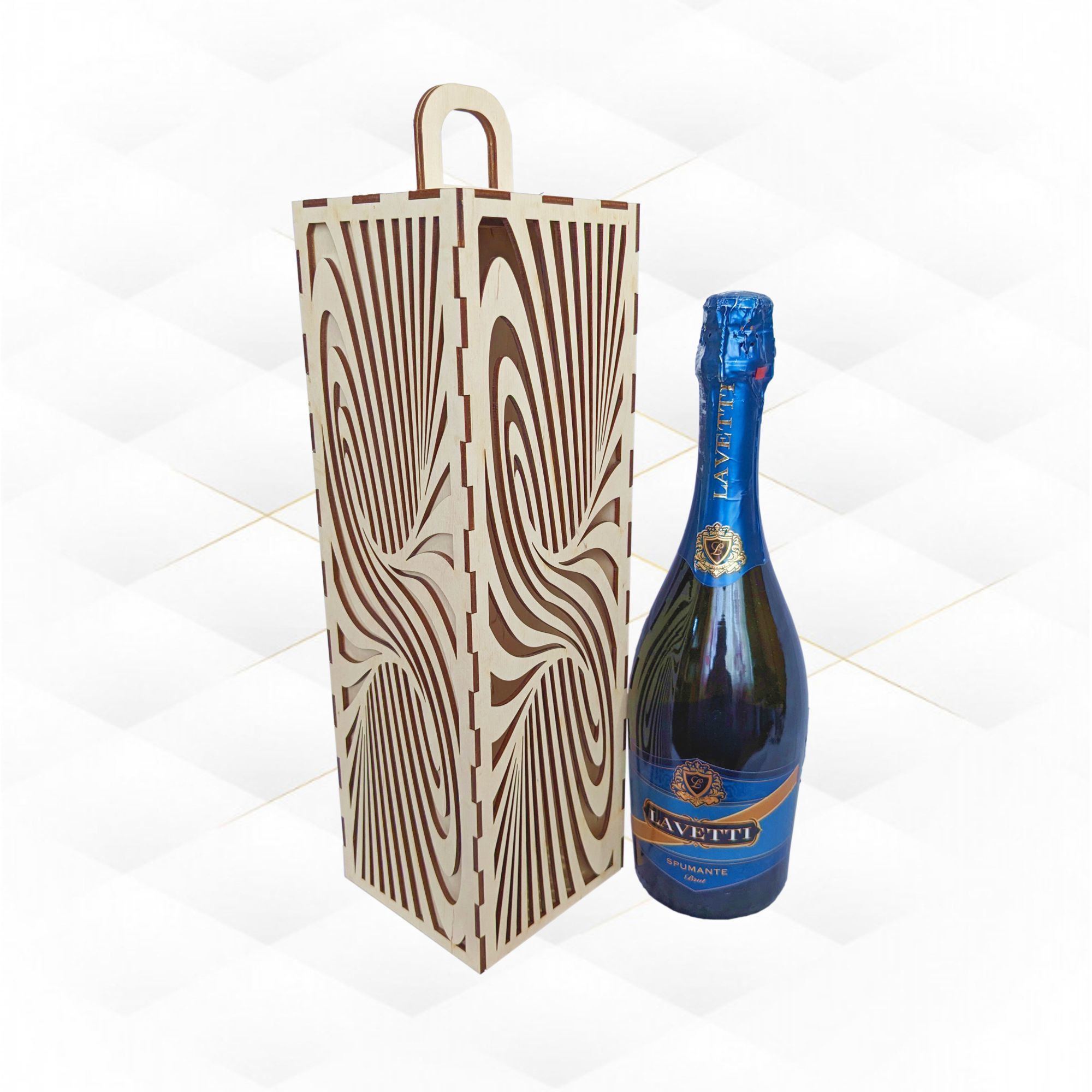 Gift wine box Infinity laser cutting design 3D print model_3