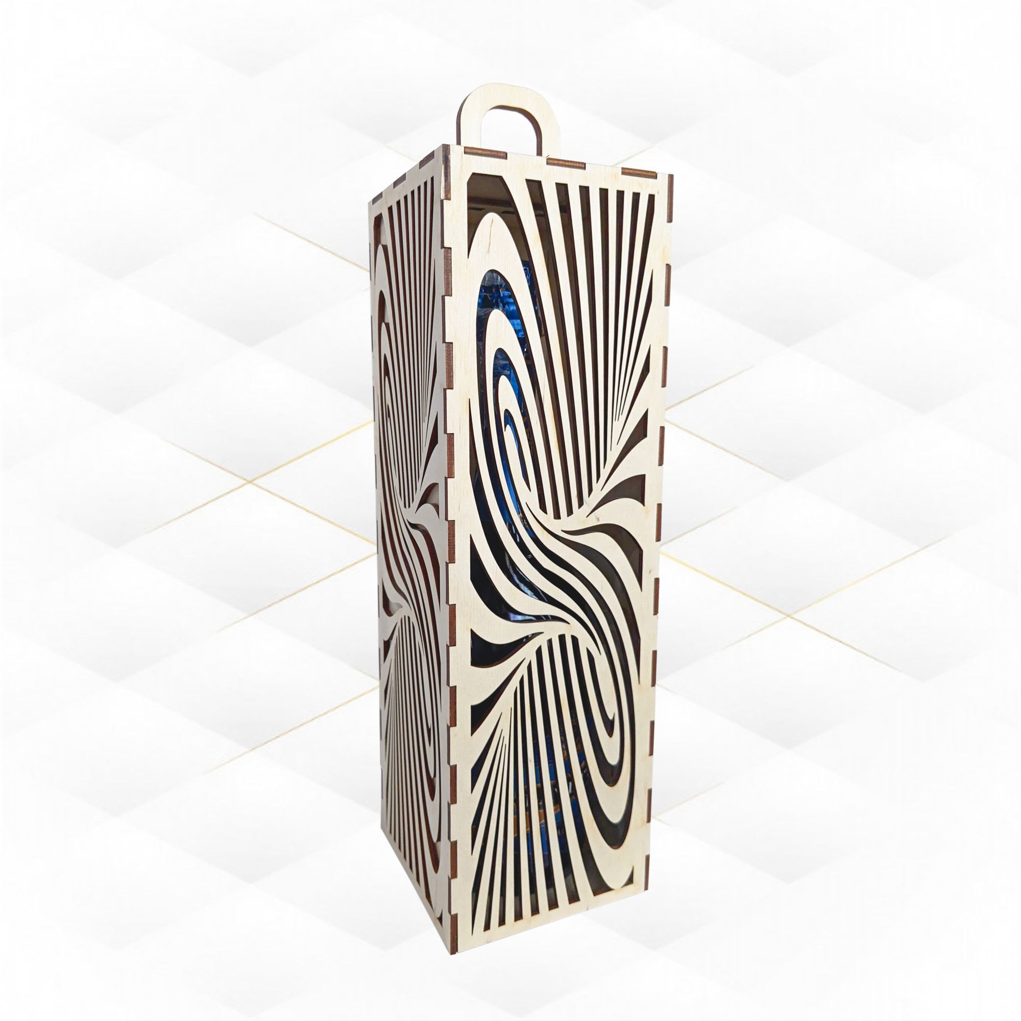 Gift wine box Infinity laser cutting design 3D print model_1