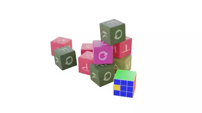 3D Cube Toy With Rig