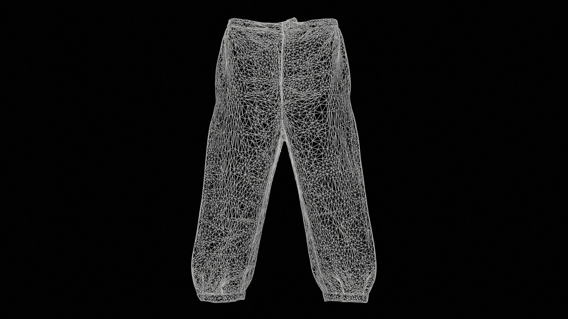 Red Stud Trousers Low-poly 3D model_11