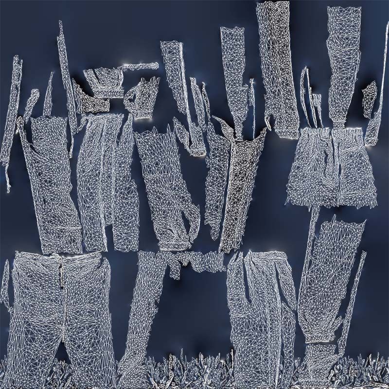 Red Stud Trousers Low-poly 3D model_14