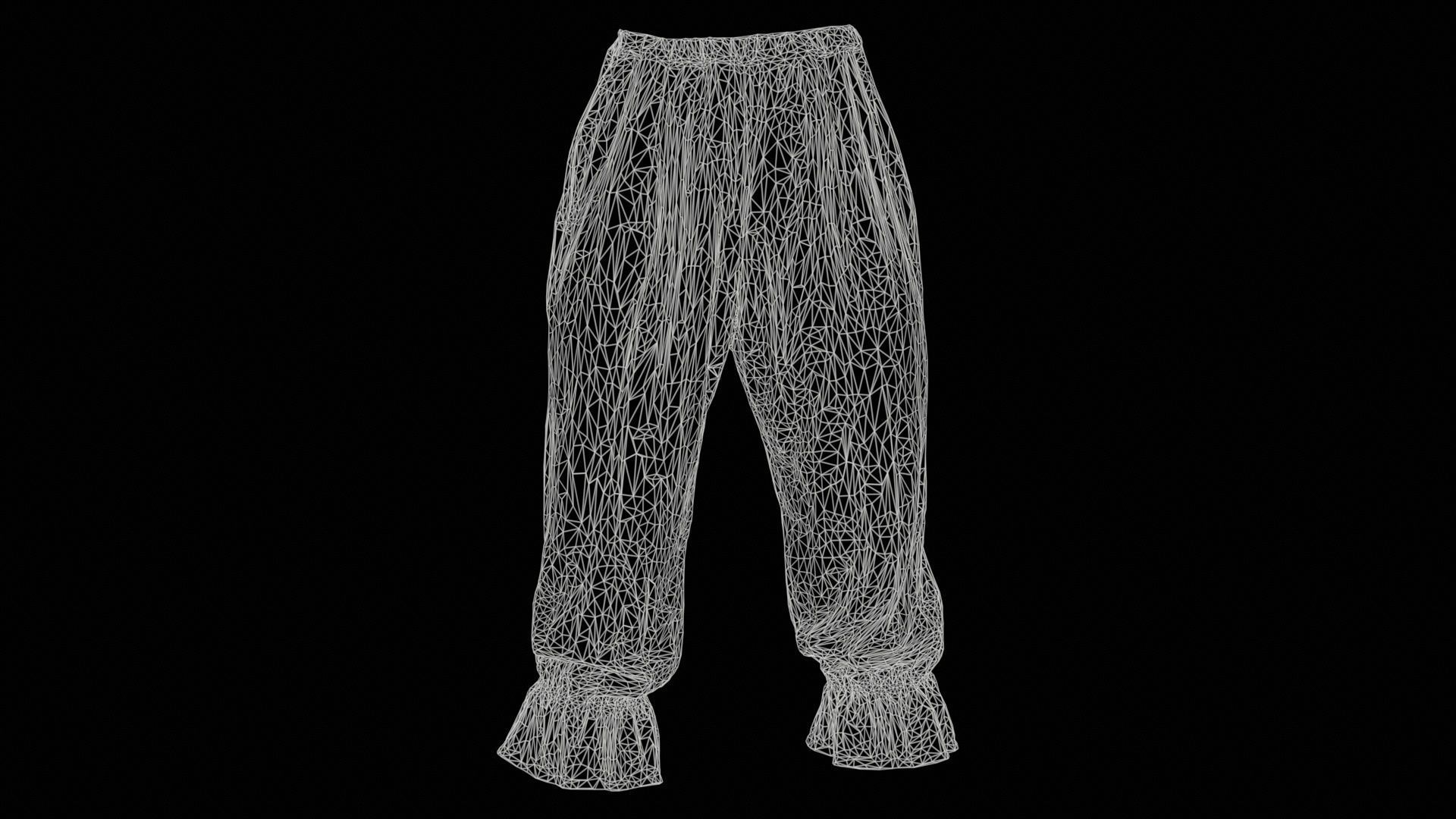 Stripey Swimsuit Trousers Low-poly 3D model_11